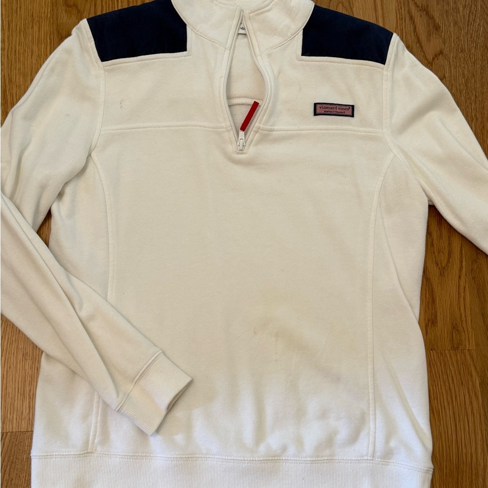 Vineyard Vines White and Navy American Flag Sweatshirt